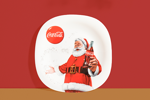 oca-cola SHULOPAL opal glass square plate