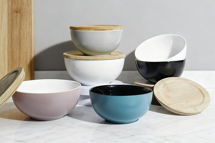 Two-coloured Opal Glass Bowls