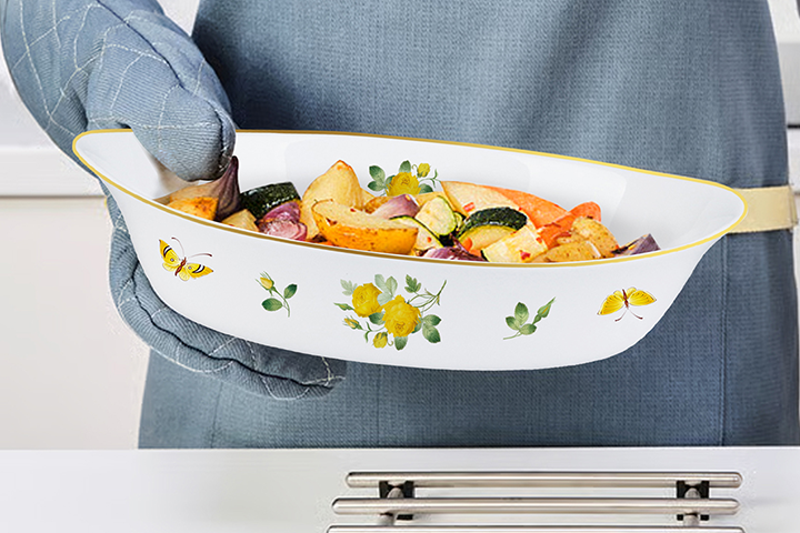 Decorative Opal Oven Dish