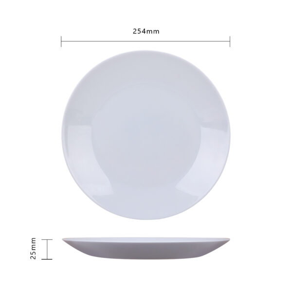 10 inch 25cm grey opal glass dinner plate HNMP100