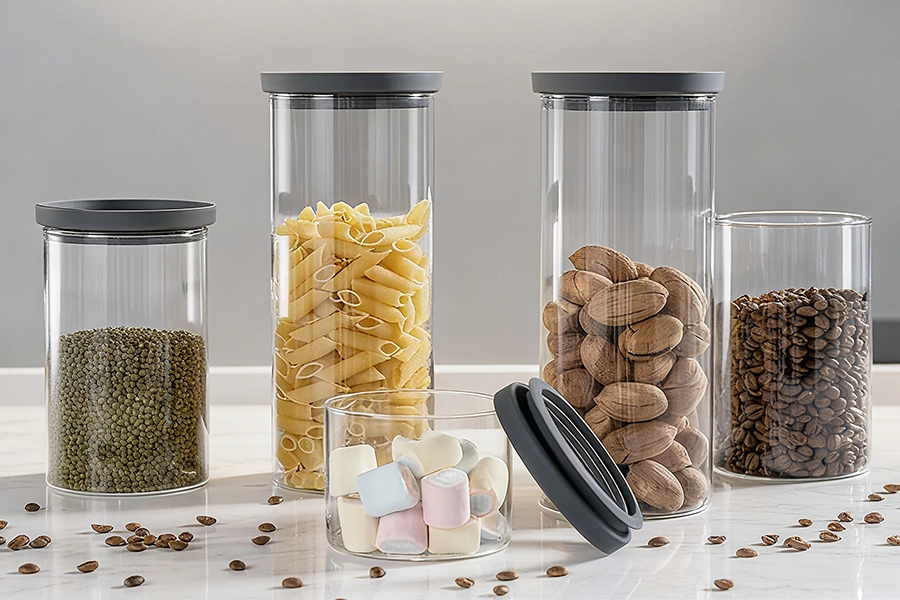 Cylindrical Glass Jars