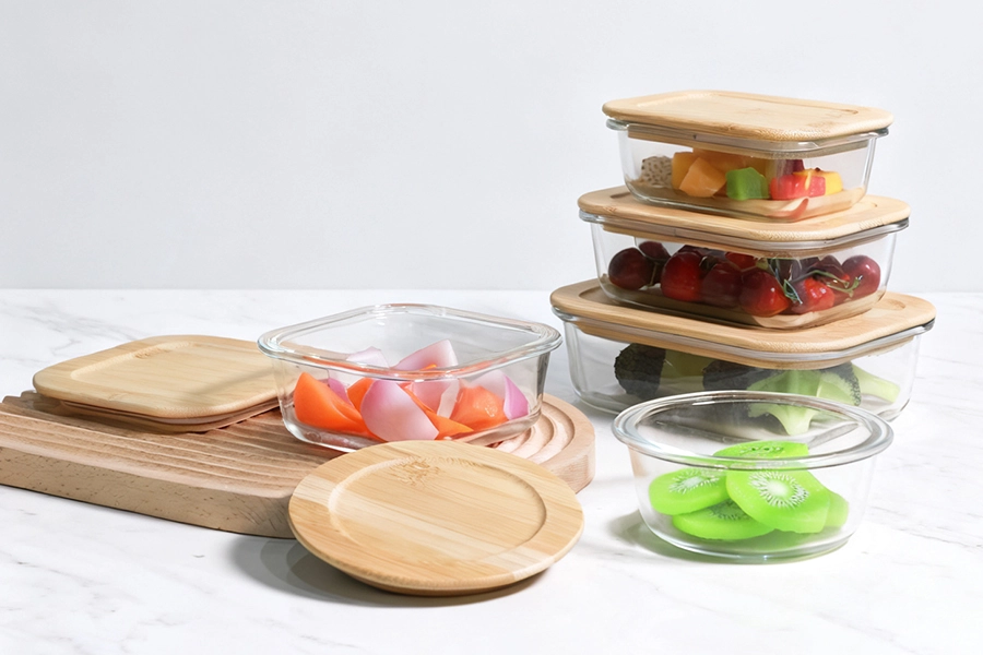 SHULOPAL Glass Container with Eco-bamboo Lid