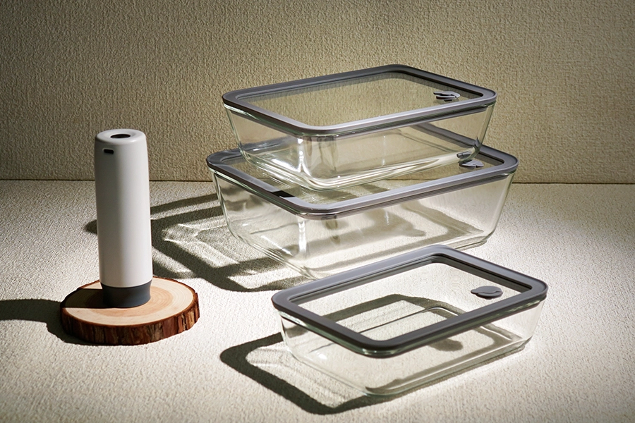 SHULOPAL Easy Storage Container with Air-vent Glass Lid
