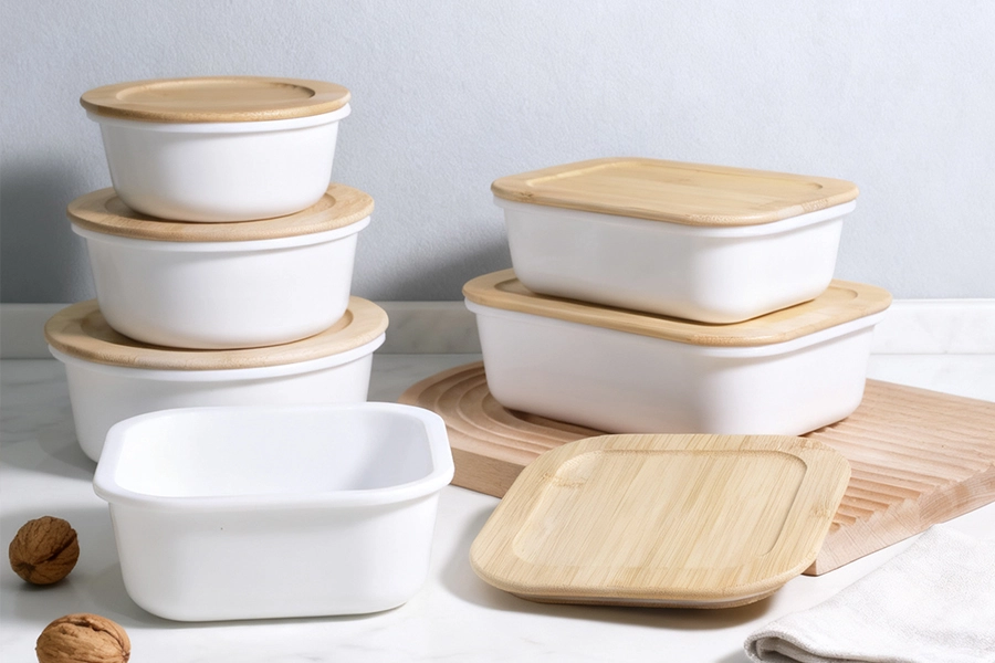 SHULOPAL Opal Glass Container with Eco-bamboo Lid