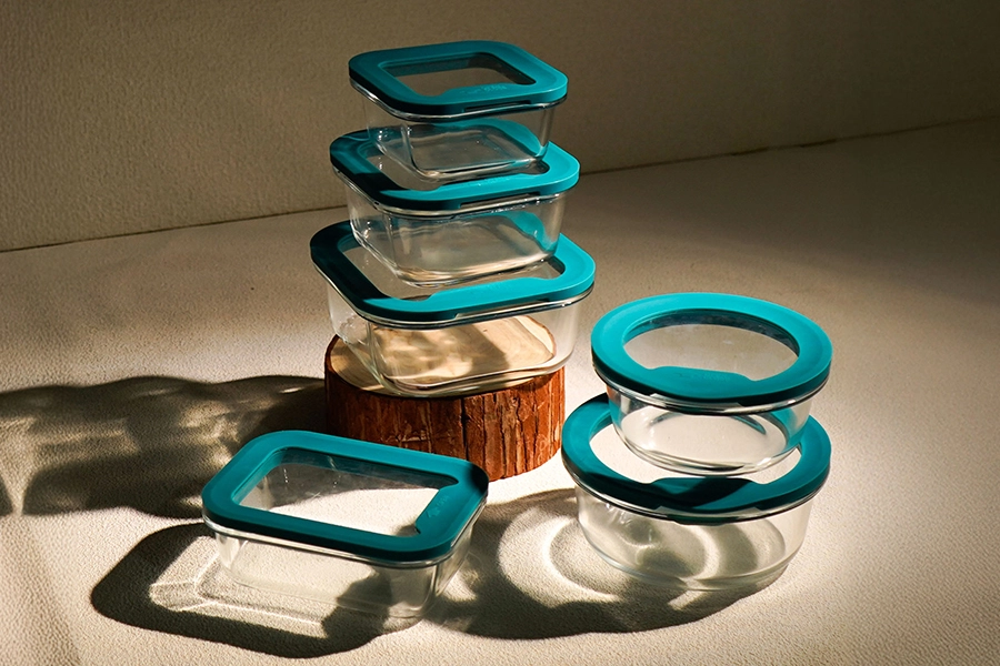 SHULOPAL Glass food container with silicone sealed glass lid