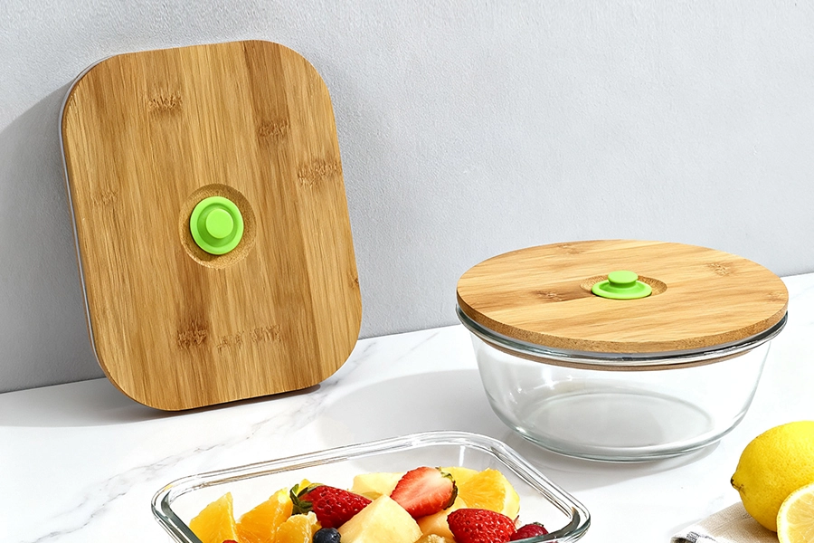 SHULOPAL Glass Food Container with Silicone Lid