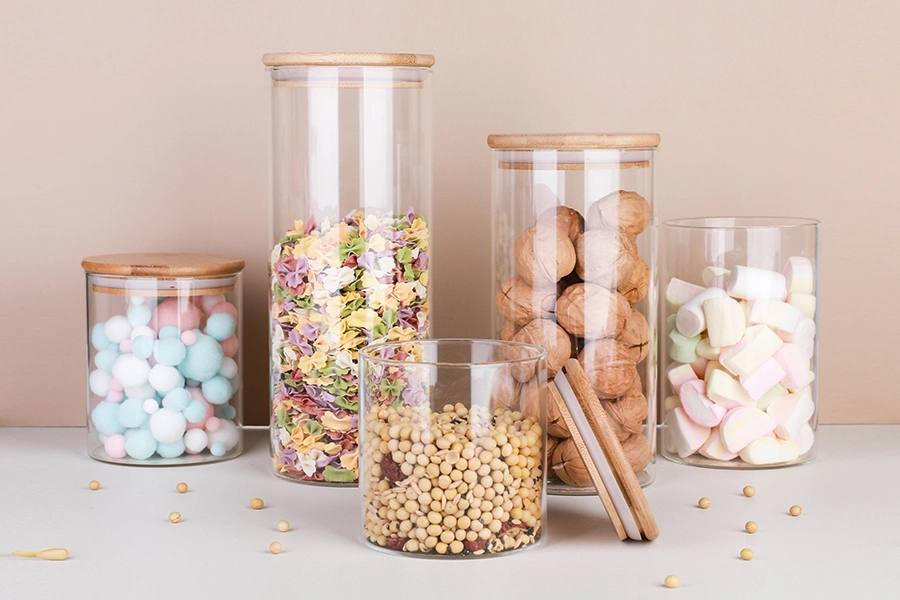 Glass Canisters with Bamboo Lid