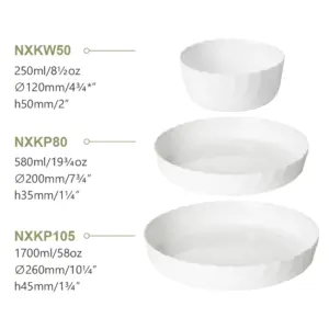 Opal Glass Oven Dish Round Wavy Shape Series