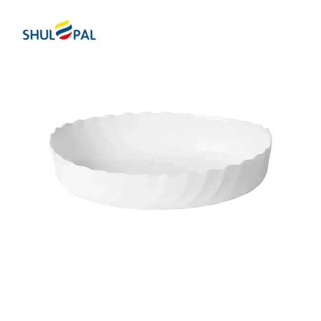 SHULOPAL Opal Glass Oven Dish 22x17cm Oval Wavy Shape-NOXKP85