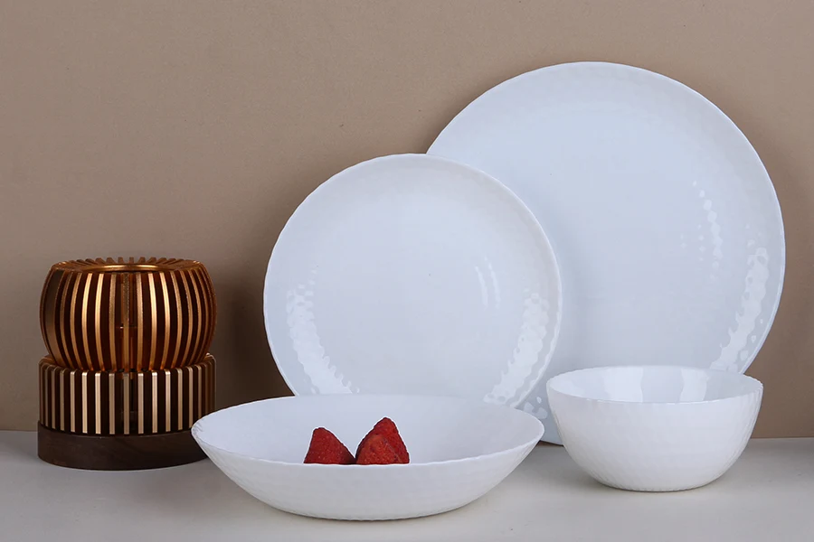 SHULOPAL opal glass dinnerware-diamond