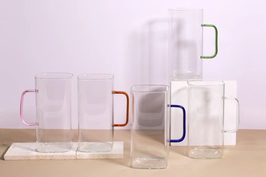 Square Borosilicate Glass Cup
