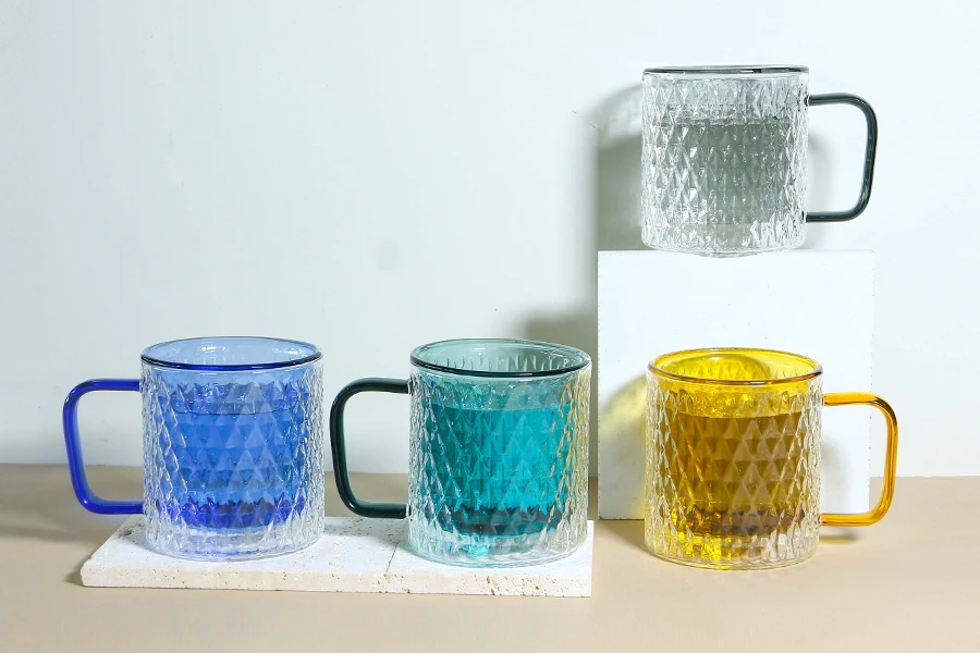 Colored Double Wall Glass Cup