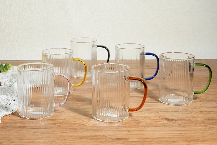 Striped Borosilicate Glass Cup